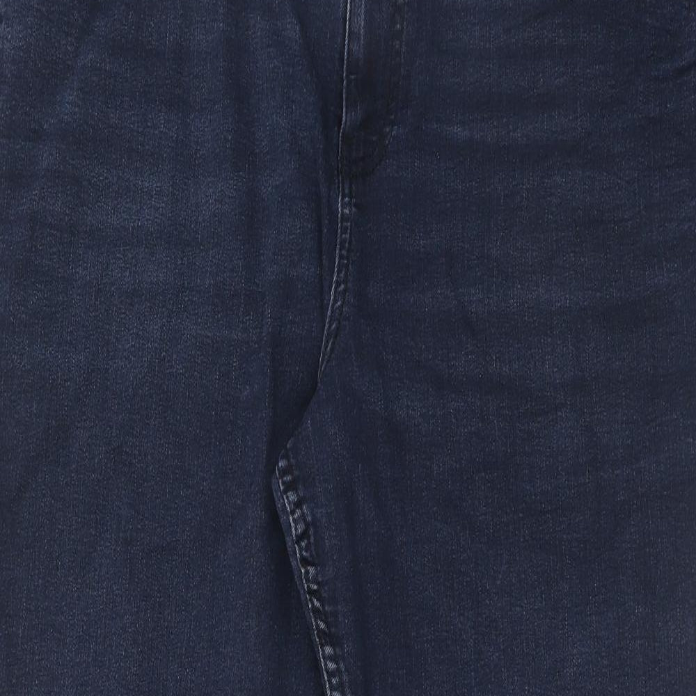 Marks and Spencer Womens Blue Cotton Skinny Jeans Size 20 Regular Zip