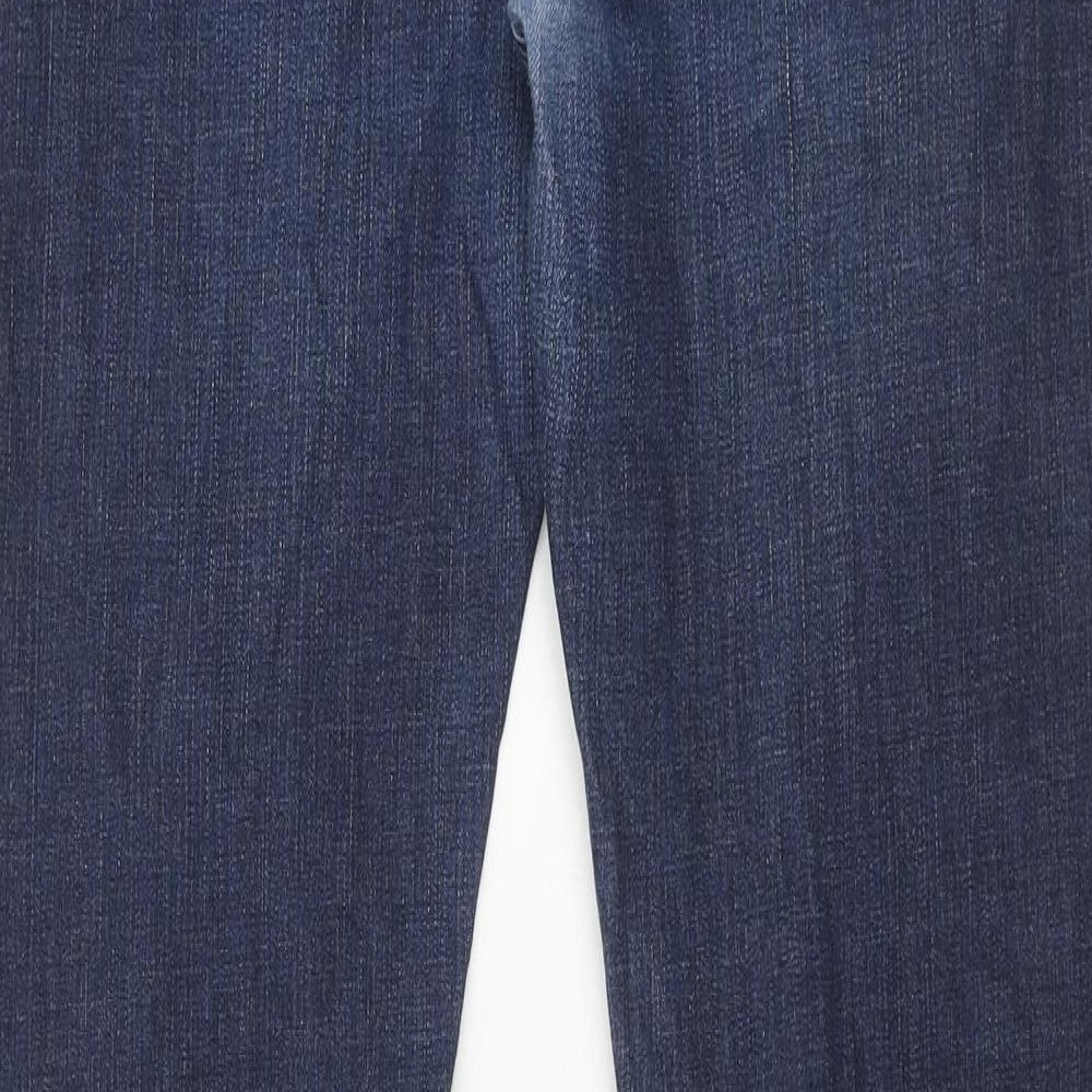 Marks and Spencer Mens Blue Cotton Straight Jeans Size 32 in L32 in Regular Zip