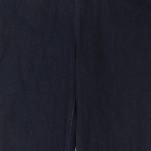 Marks and Spencer Womens Blue Cotton Straight Jeans Size 12 Regular Zip