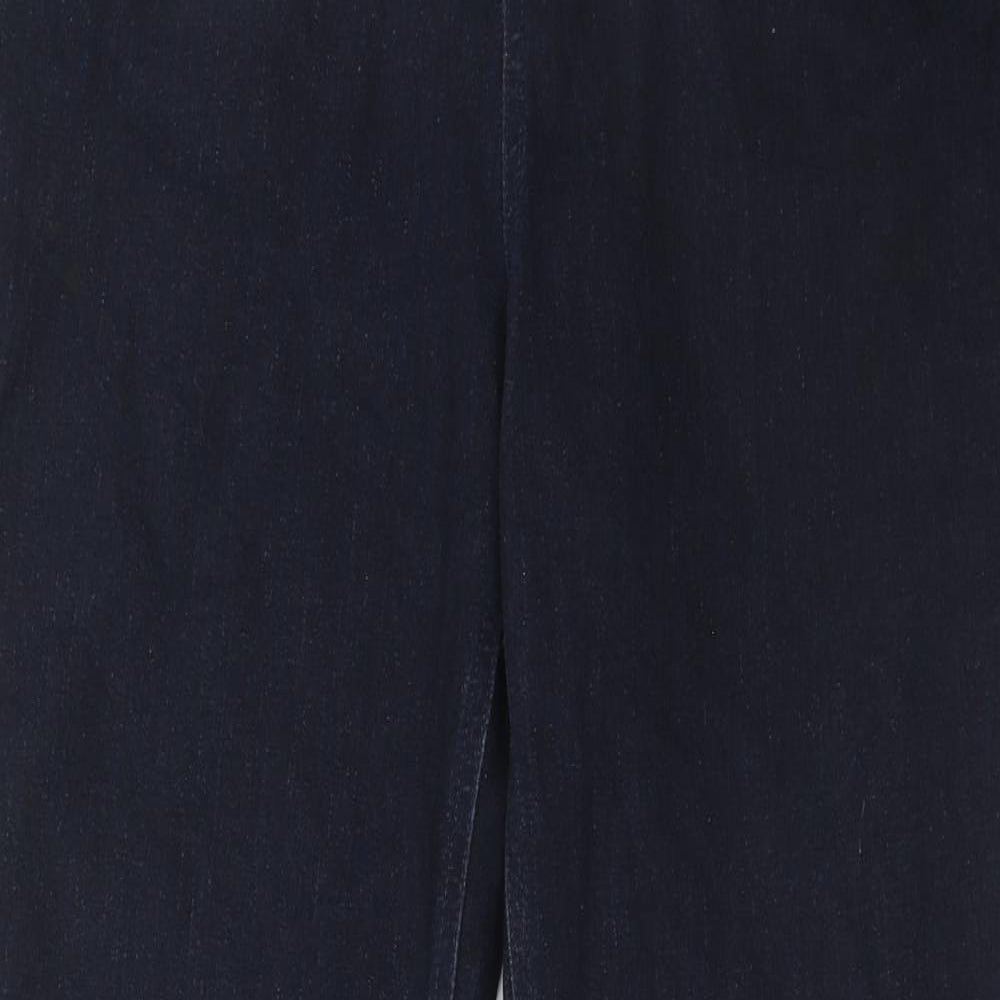Marks and Spencer Womens Blue Cotton Straight Jeans Size 12 Regular Zip