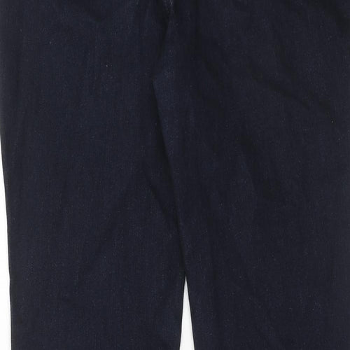 Marks and Spencer Womens Blue Cotton Straight Jeans Size 12 Regular Zip