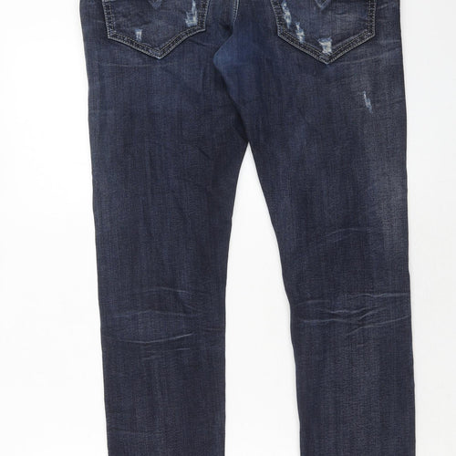 Diesel Mens Blue Cotton Skinny Jeans Size 32 in L30 in Regular Button
