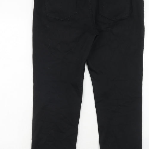Marks and Spencer Womens Black Cotton Skinny Jeans Size 18 Slim Zip