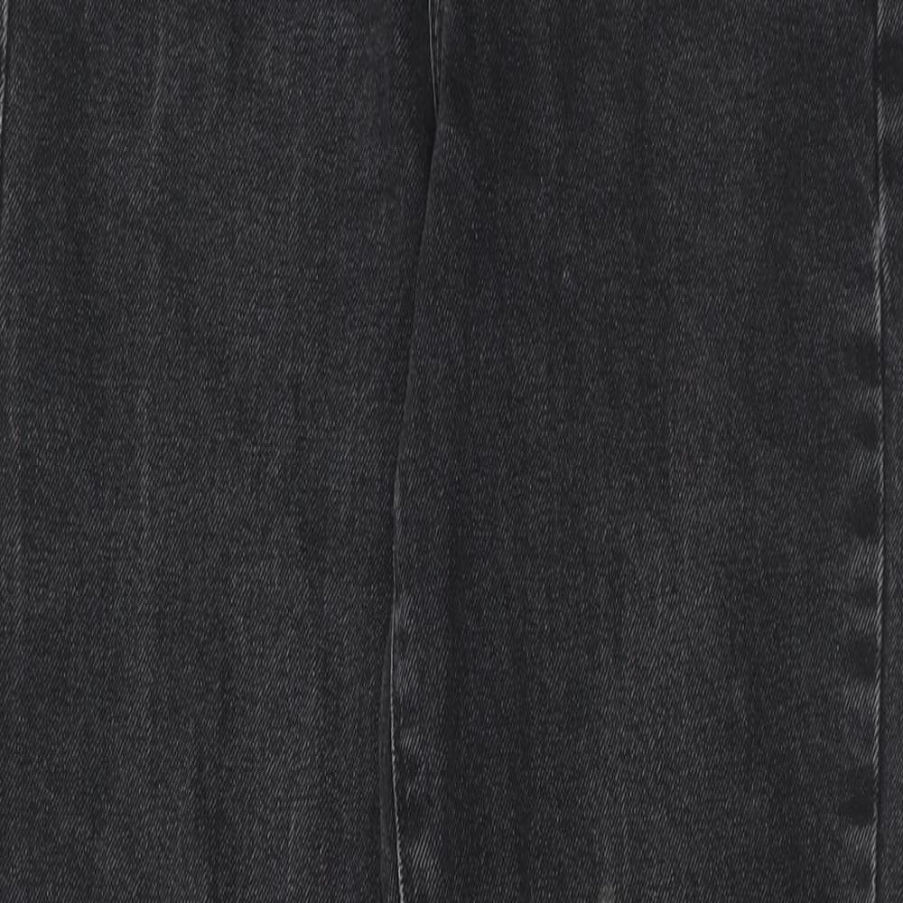 New Look Womens Black Cotton Mom Jeans Size 8 Regular Zip