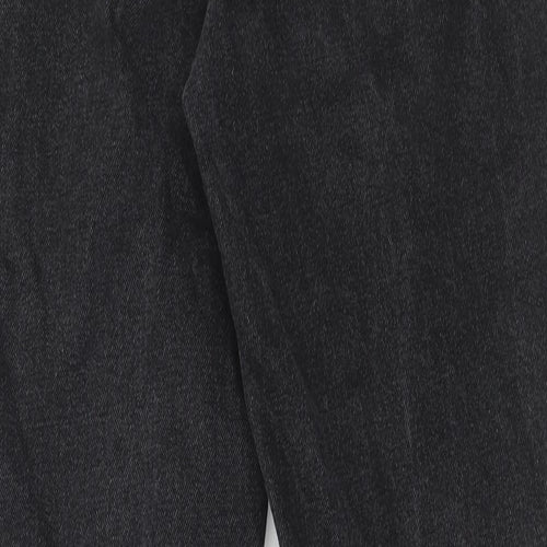 New Look Womens Black Cotton Mom Jeans Size 8 Regular Zip