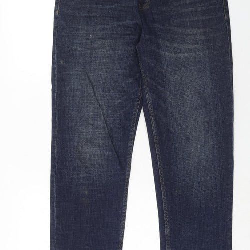 NEXT Mens Blue Cotton Straight Jeans Size 34 in L31 in Regular Zip