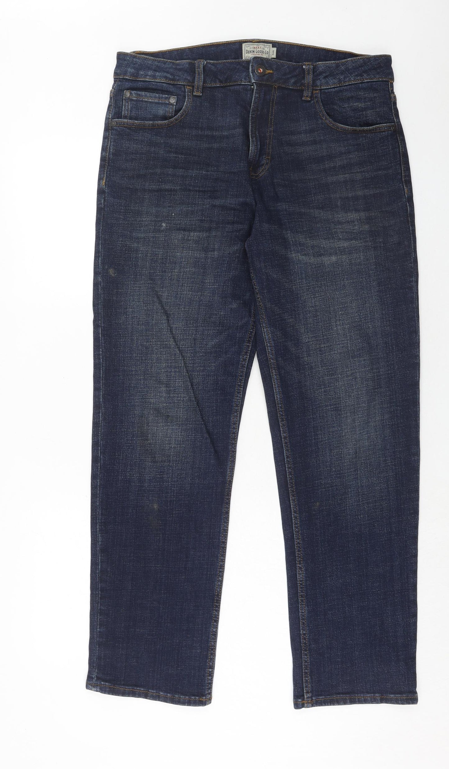 NEXT Mens Blue Cotton Straight Jeans Size 34 in L31 in Regular Zip