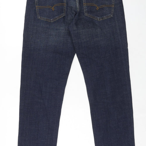 NEXT Mens Blue Cotton Straight Jeans Size 34 in L31 in Regular Zip