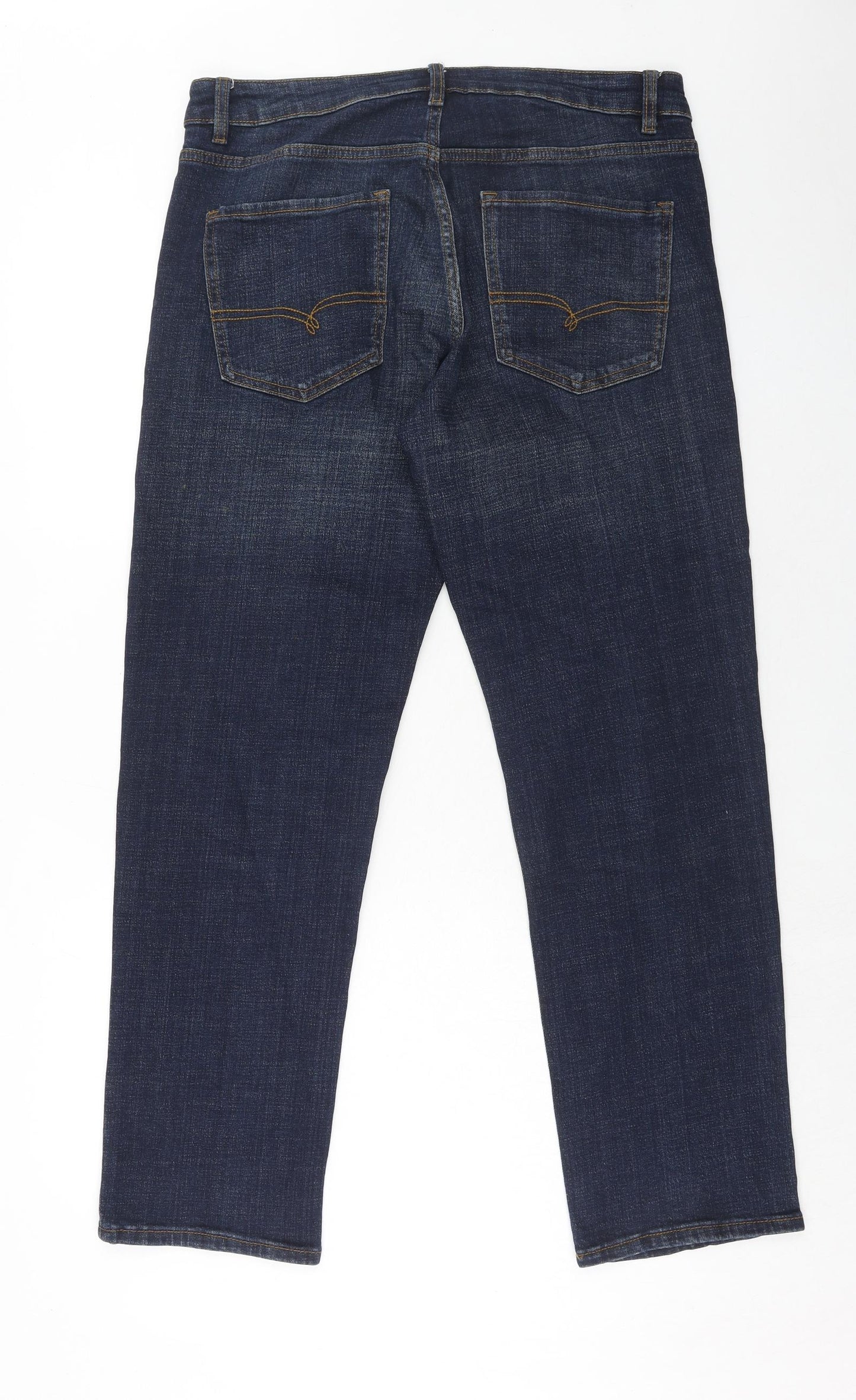 NEXT Mens Blue Cotton Straight Jeans Size 34 in L31 in Regular Zip