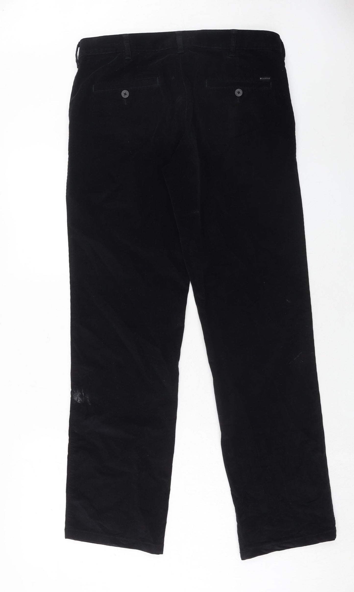 Turtle Mens Blue Polyester Trousers Size 34 in Regular Zip