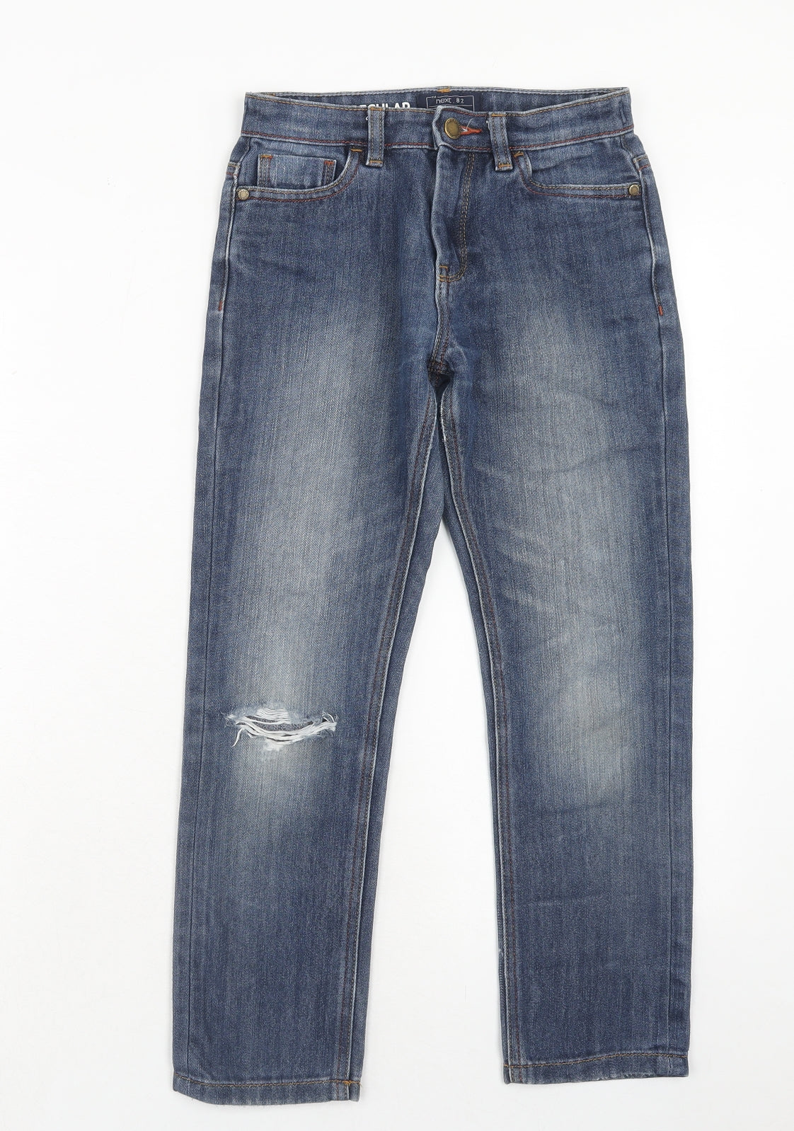 NEXT Boys Blue Cotton Straight Jeans Size 9 Years Regular Zip