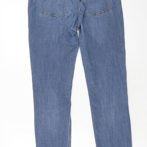 H&M Womens Blue Cotton Skinny Jeans Size 12 Regular Zip