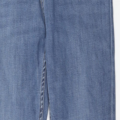 H&M Womens Blue Cotton Skinny Jeans Size 12 Regular Zip