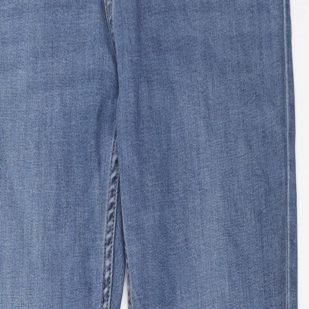 H&M Womens Blue Cotton Skinny Jeans Size 12 Regular Zip