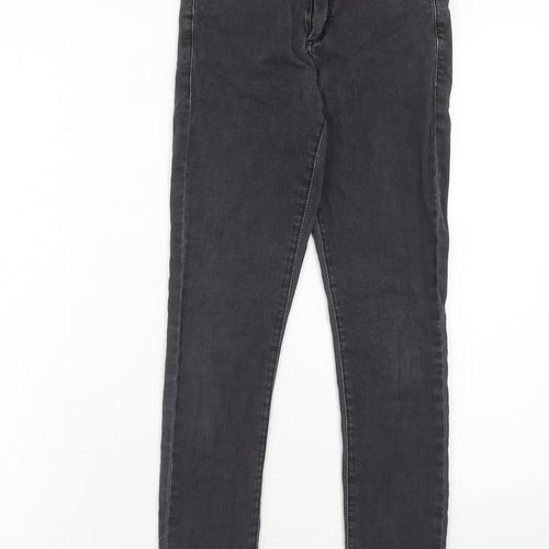 Topshop Womens Grey Cotton Skinny Jeans Size 26 in L30 in Regular Zip