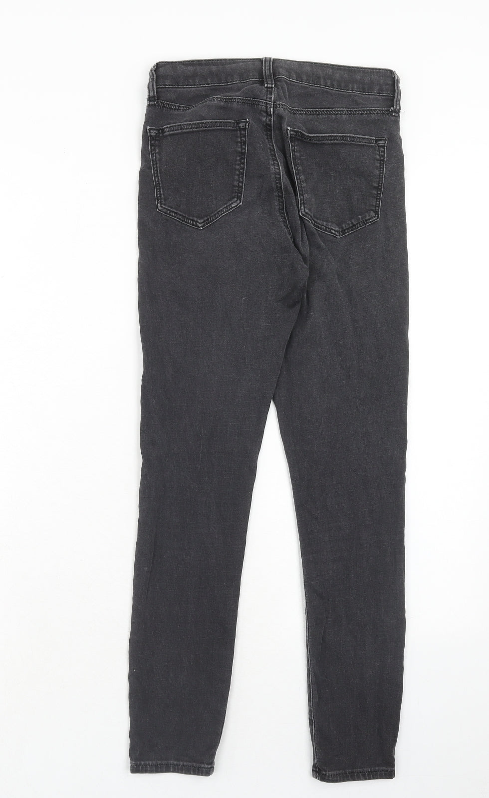 Topshop Womens Grey Cotton Skinny Jeans Size 26 in L30 in Regular Zip
