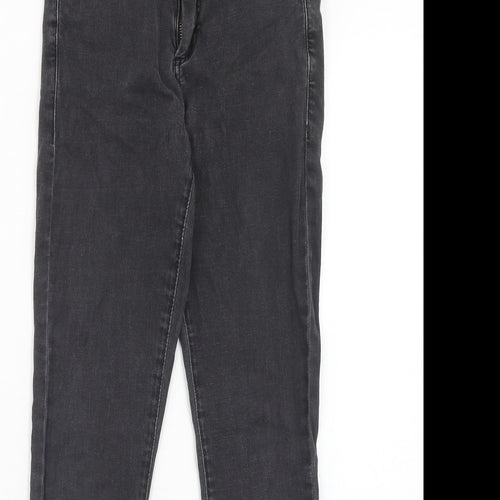 Topshop Womens Grey Cotton Skinny Jeans Size 26 in L30 in Regular Zip