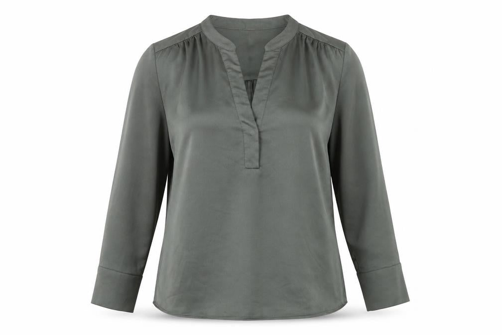 H&M Womens Green Polyester Basic Blouse Size S V-Neck