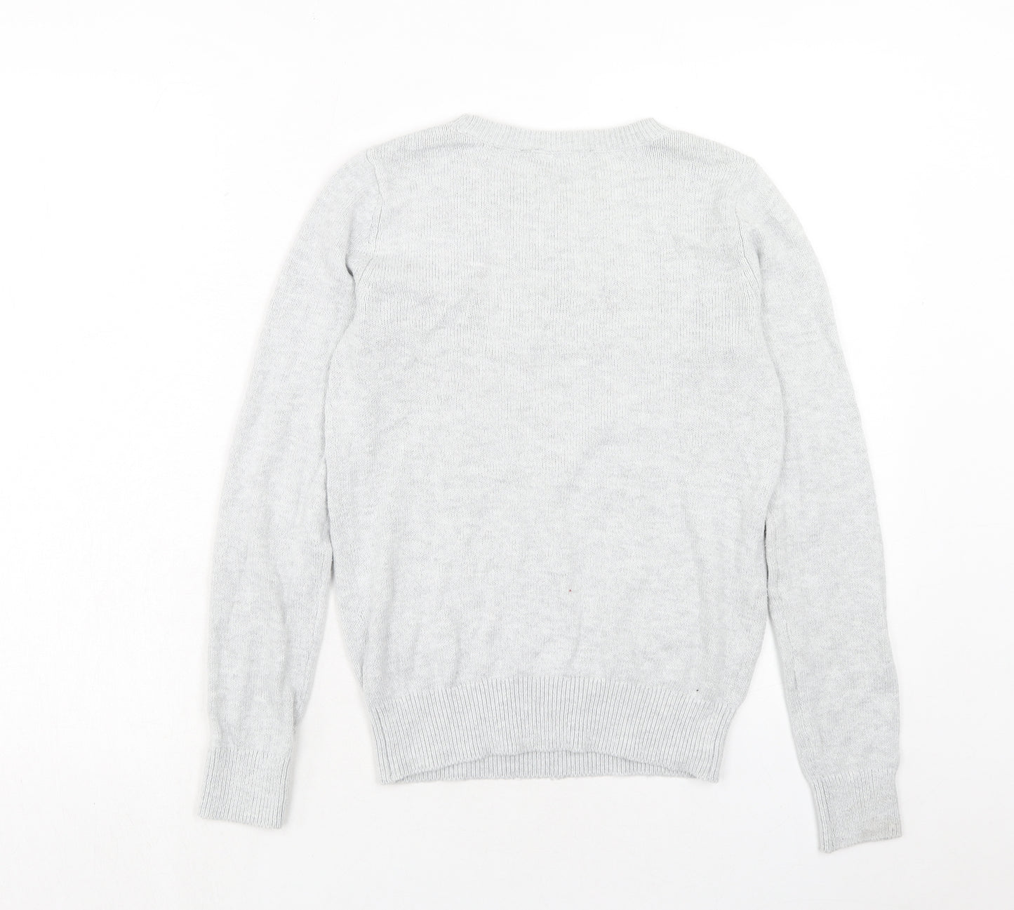 Dorothy Perkins Womens Grey Round Neck Cotton Pullover Jumper Size 8