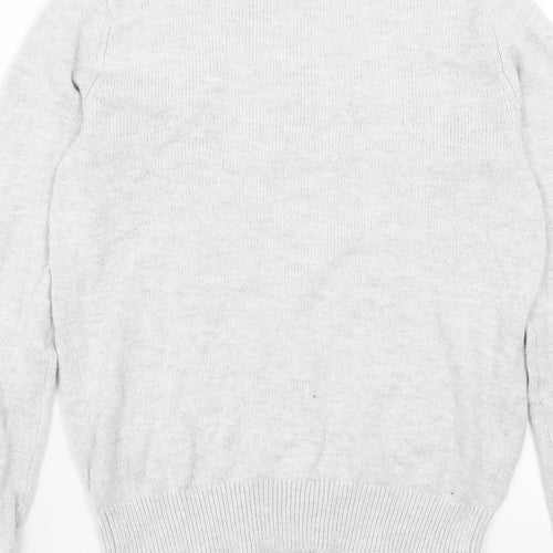 Dorothy Perkins Womens Grey Round Neck Cotton Pullover Jumper Size 8