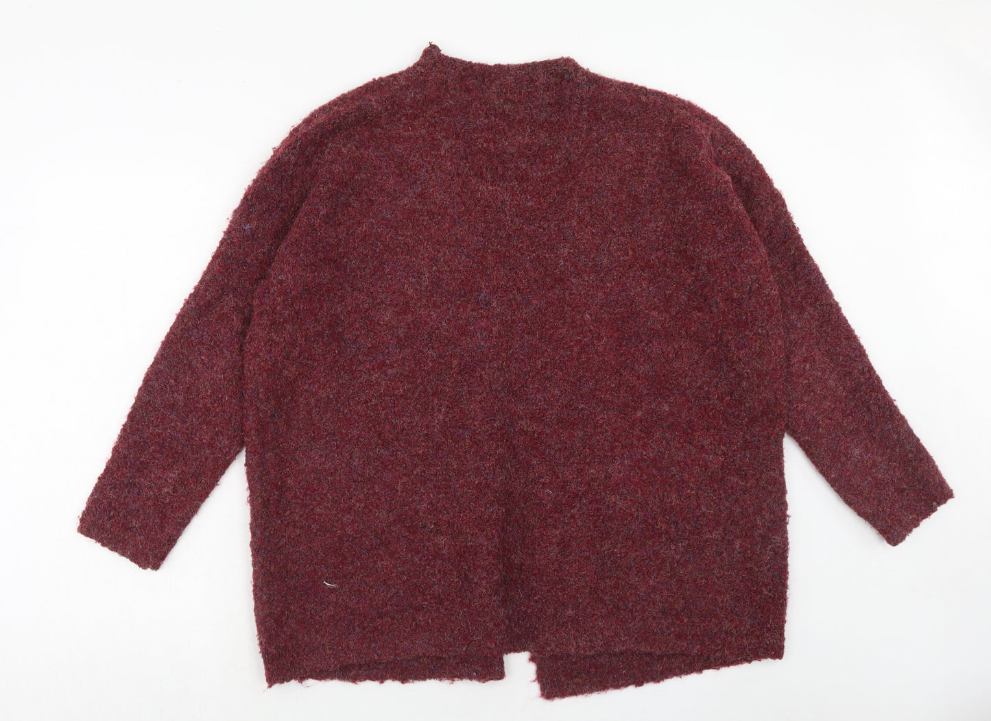 MANTARAY PRODUCTS Womens Red Mock Neck Acrylic Pullover Jumper Size 18