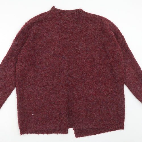 MANTARAY PRODUCTS Womens Red Mock Neck Acrylic Pullover Jumper Size 18