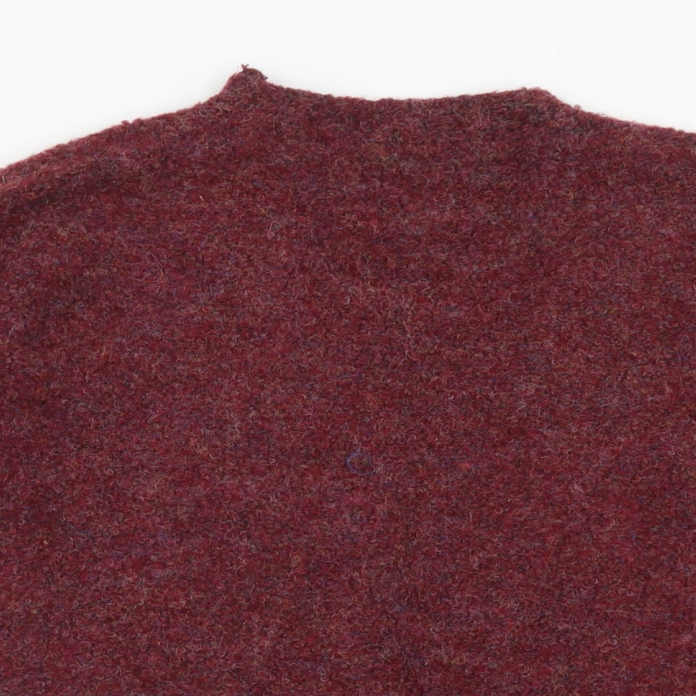 MANTARAY PRODUCTS Womens Red Mock Neck Acrylic Pullover Jumper Size 18