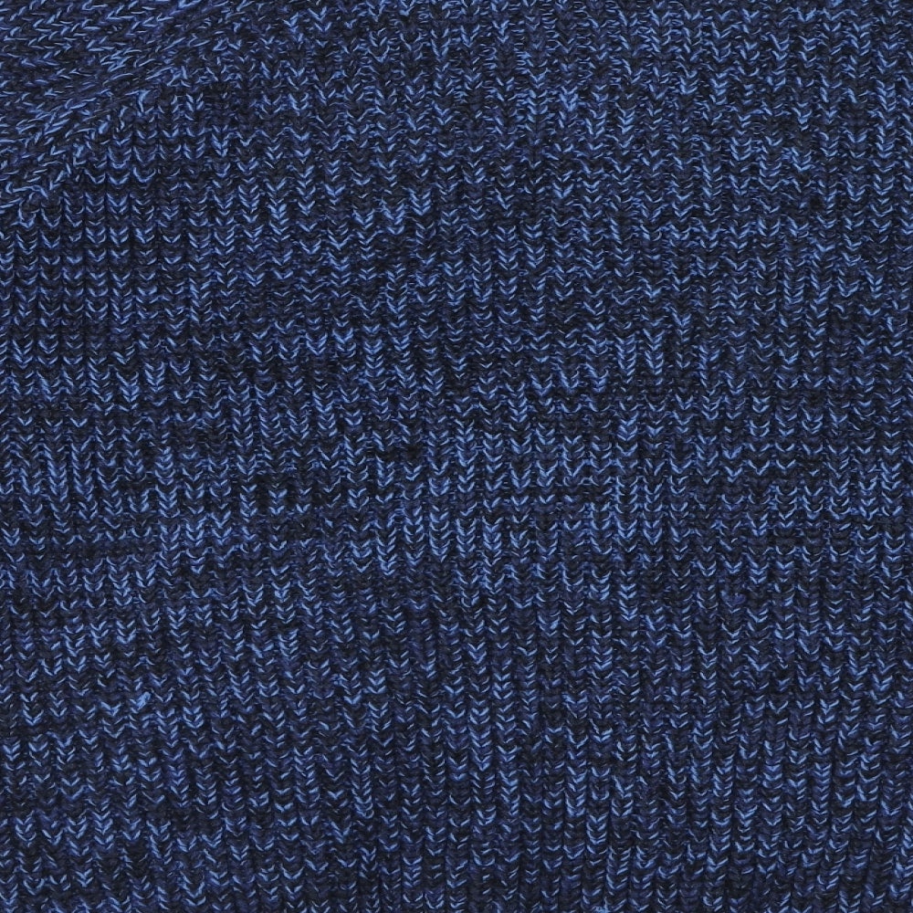 Cotton Traders Womens Blue Mock Neck Acrylic Full Zip Jumper Size 24