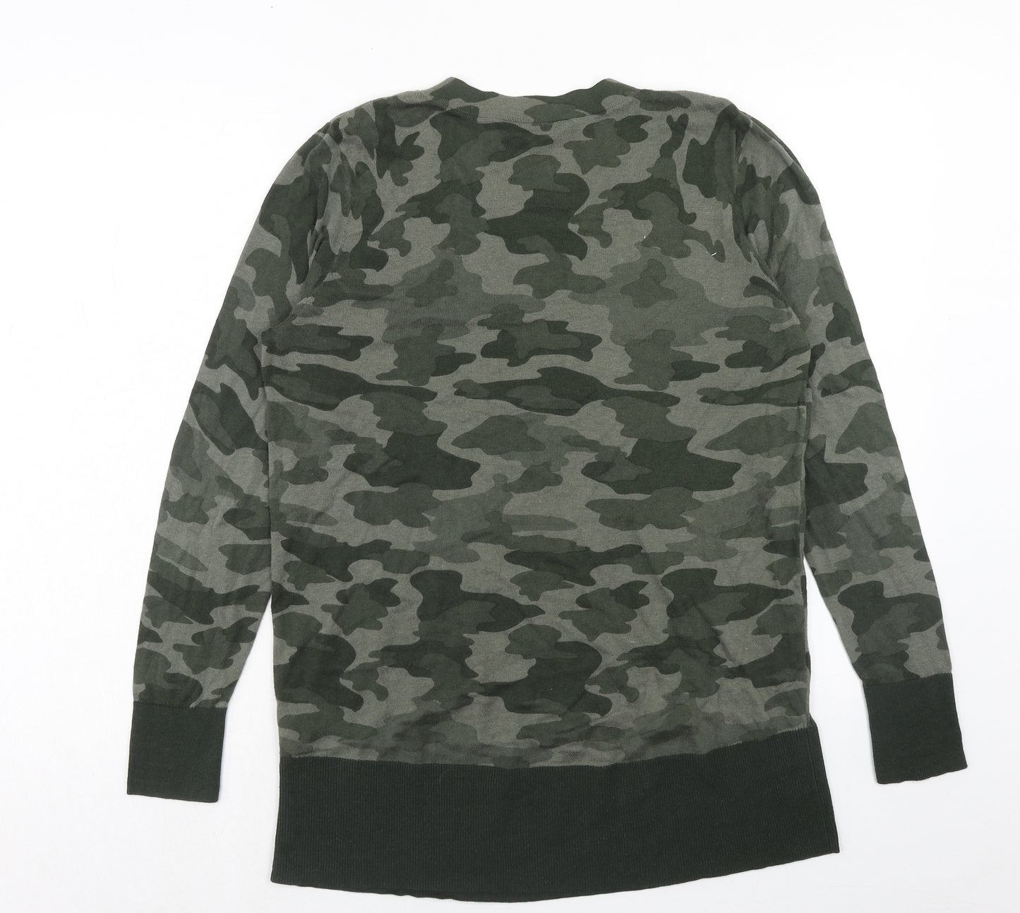 Ruth Langsford Womens Red V-Neck Camouflage Cotton Pullover Jumper Size L