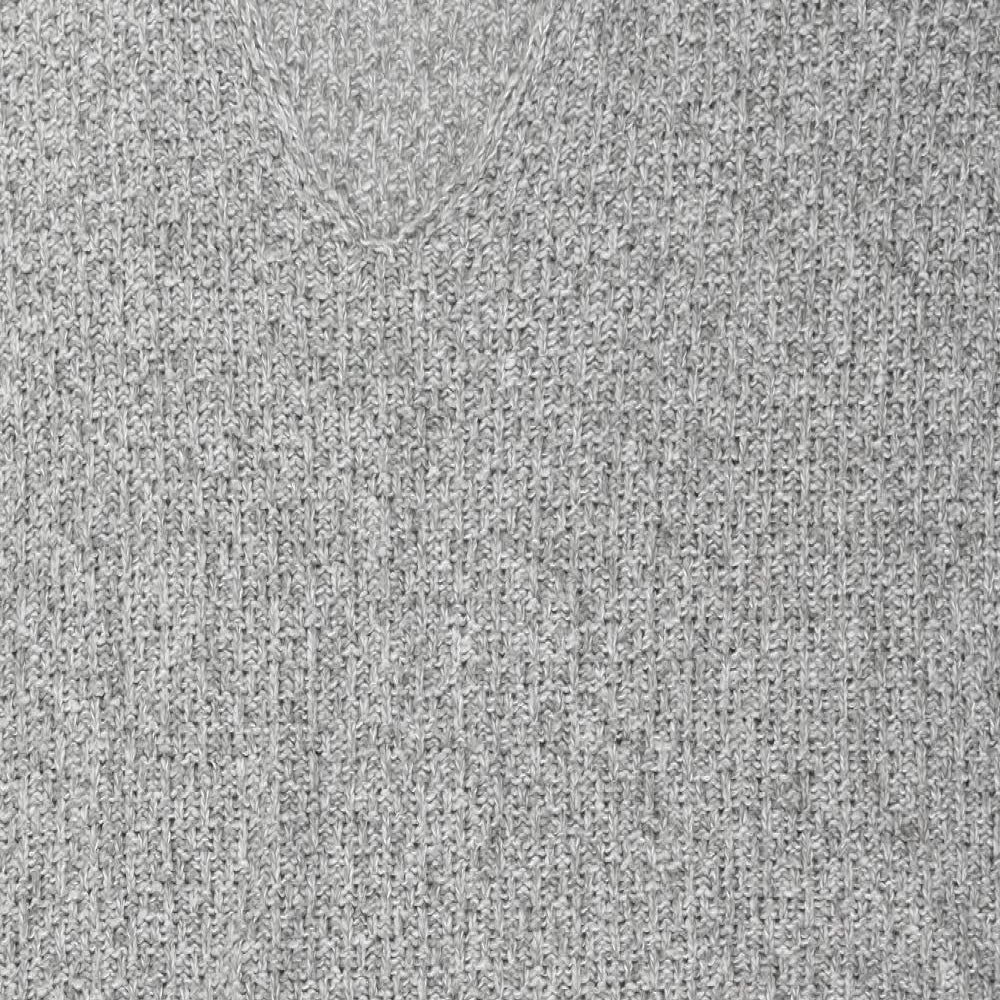 Topshop Womens Grey V-Neck Geometric Acrylic Pullover Jumper Size M