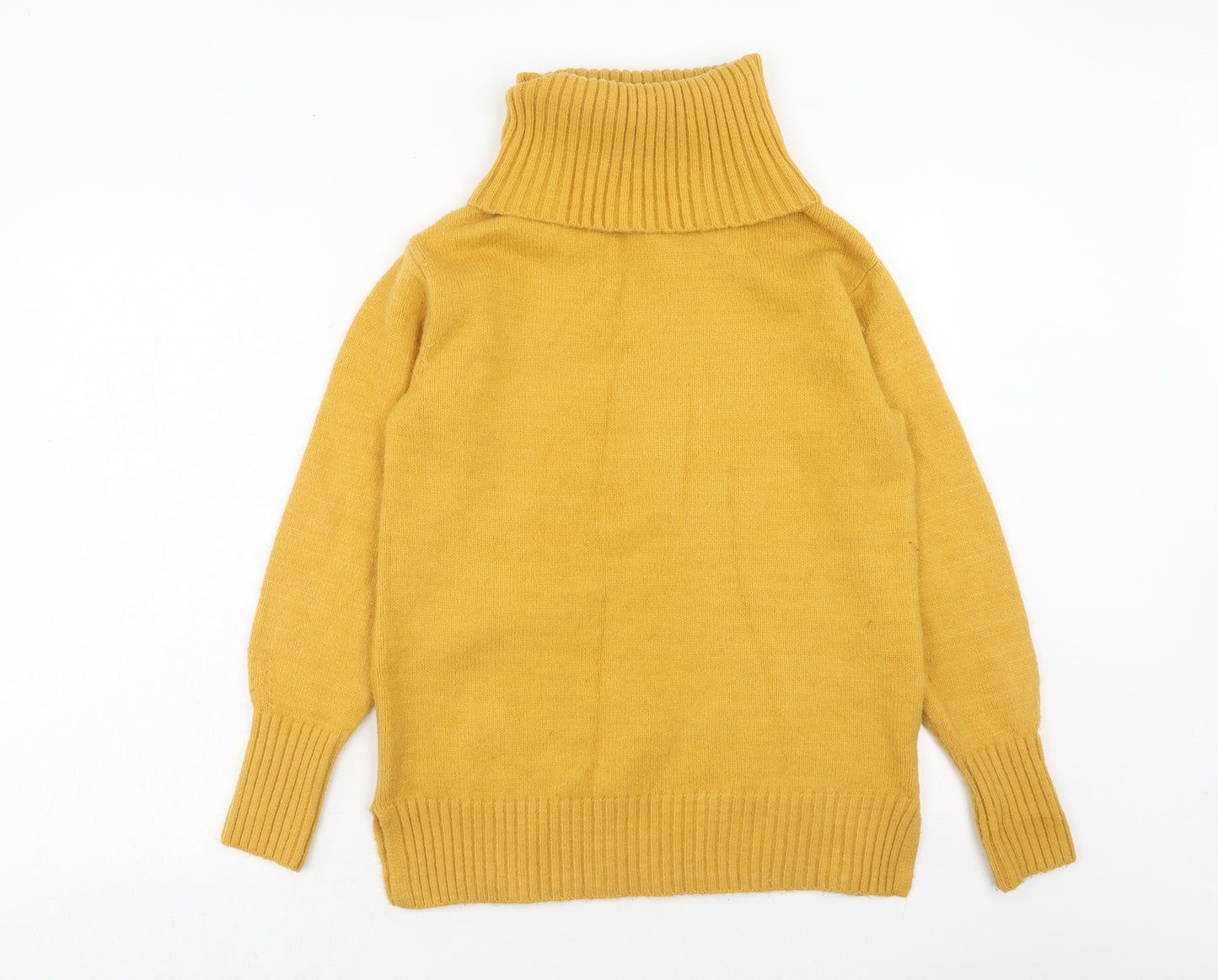 H&M Womens Yellow Roll Neck Acrylic Pullover Jumper Size S