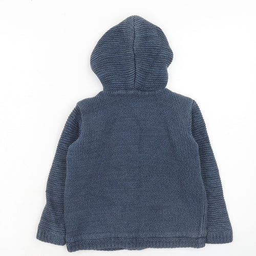 NEXT Boys Blue Basic Coat Coatigan Size 4-5 Years Zip
