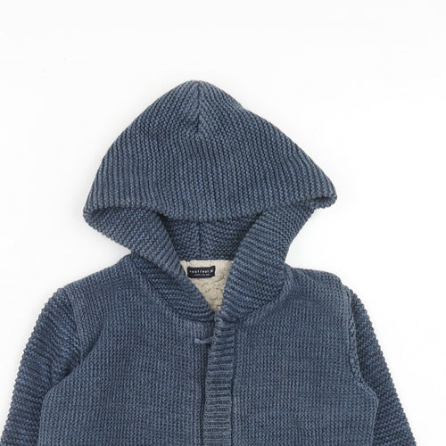 NEXT Boys Blue Basic Coat Coatigan Size 4-5 Years Zip