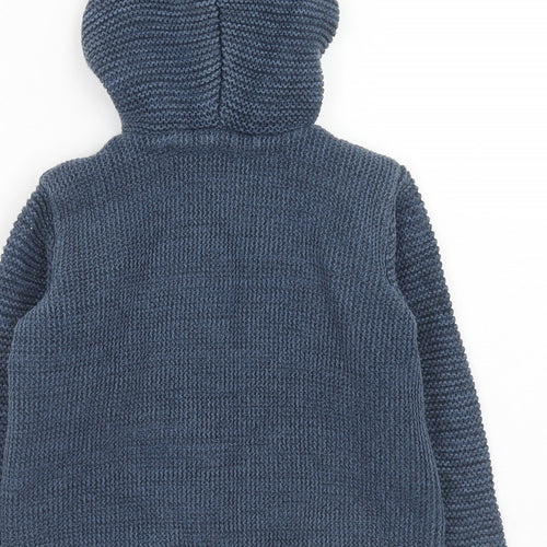 NEXT Boys Blue Basic Coat Coatigan Size 4-5 Years Zip