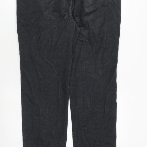Marks and Spencer Mens Grey Cotton Trousers Size 34 in L29 in Regular Zip