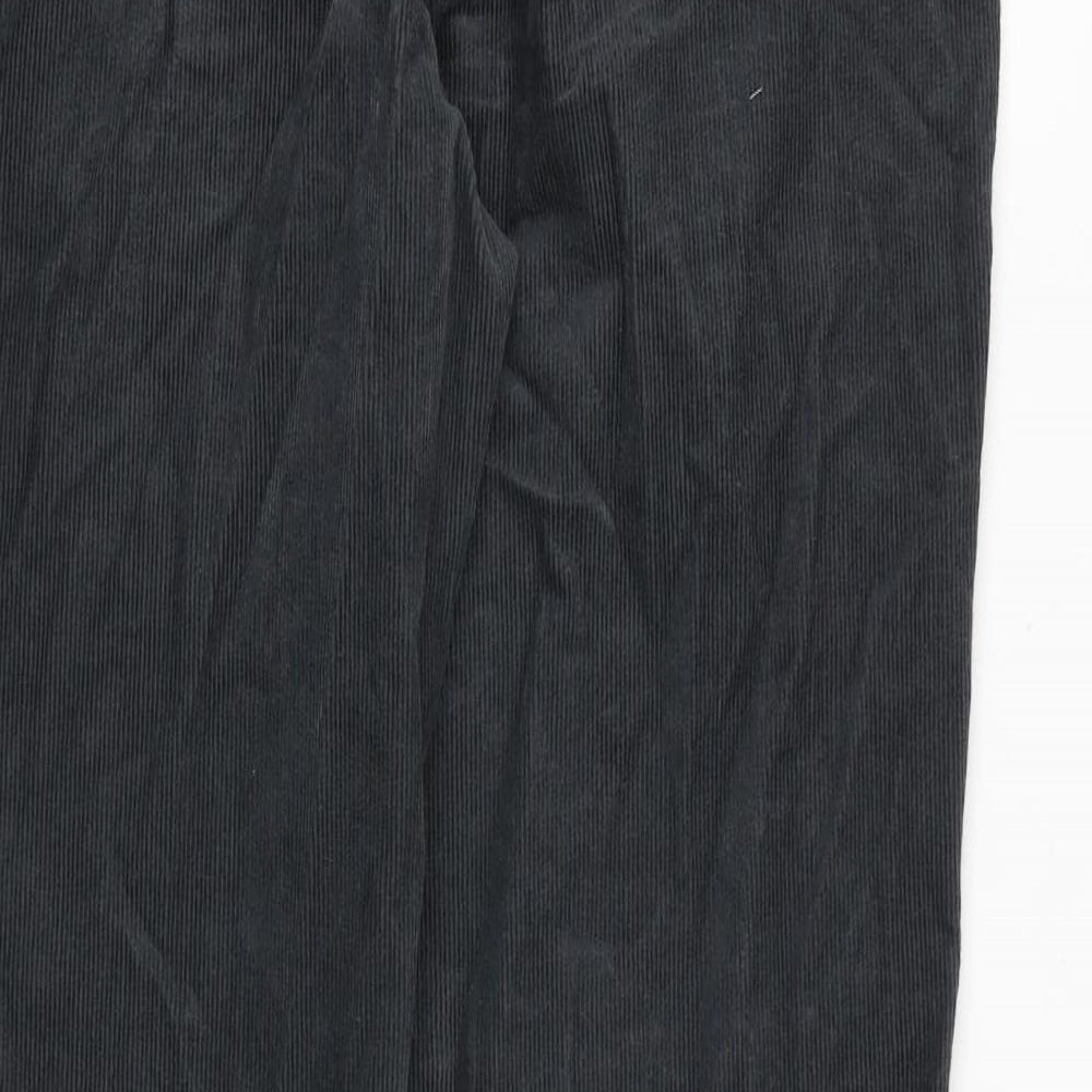 Marks and Spencer Mens Grey Cotton Trousers Size 34 in L29 in Regular Zip