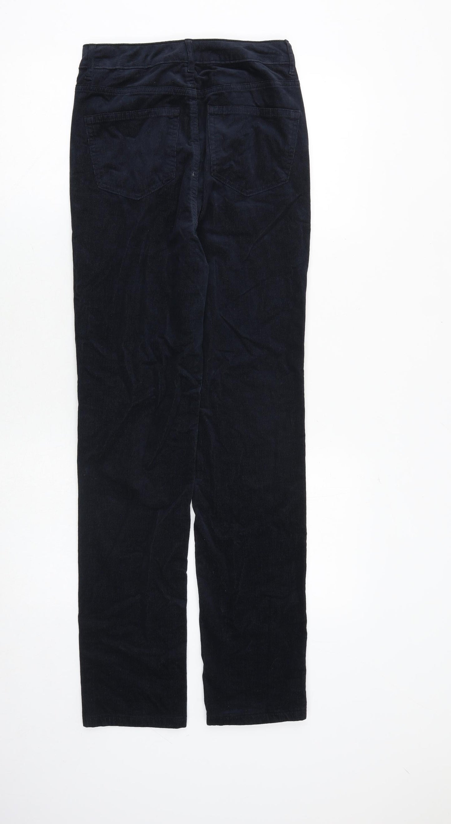 Marks and Spencer Womens Blue Cotton Trousers Size 6 Regular Zip