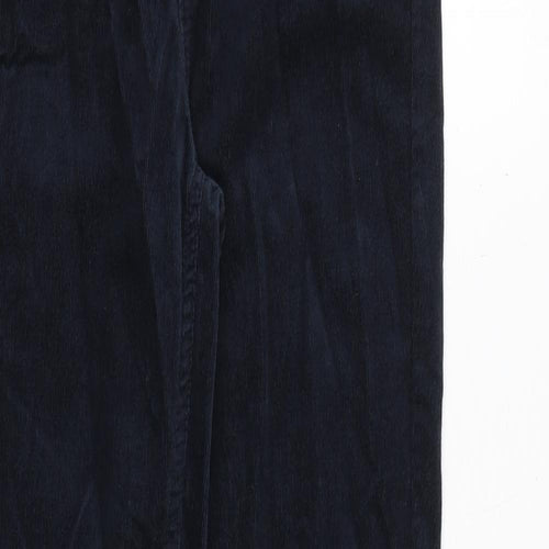 Marks and Spencer Womens Blue Cotton Trousers Size 6 Regular Zip