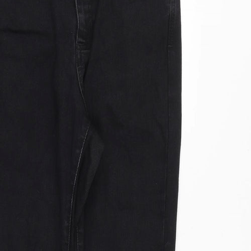 Marks and Spencer Womens Black Cotton Skinny Jeans Size 14 Regular Zip