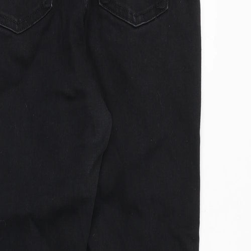 Marks and Spencer Womens Black Cotton Skinny Jeans Size 14 Regular Zip