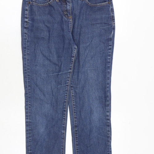 Boden Womens Blue Cotton Straight Jeans Size 10 Regular Zip