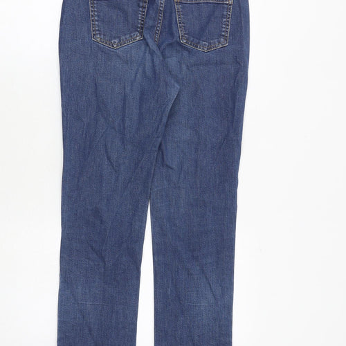 Boden Womens Blue Cotton Straight Jeans Size 10 Regular Zip