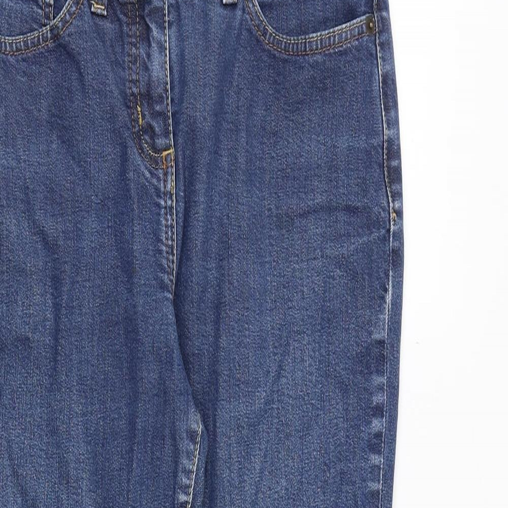 Boden Womens Blue Cotton Straight Jeans Size 10 Regular Zip