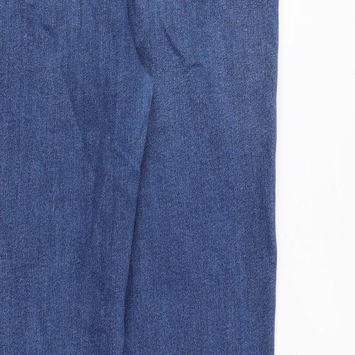 Marks and Spencer Womens Blue Cotton Straight Jeans Size 10 Slim Zip