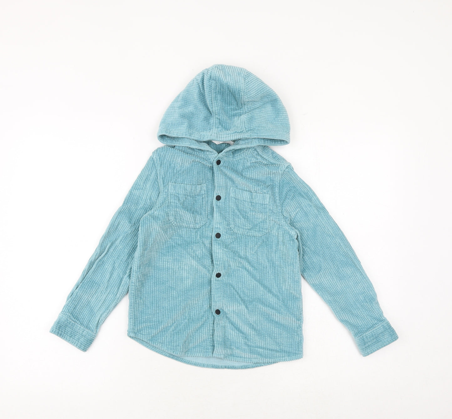 Marks and Spencer Boys Blue Shirt Jacket Jacket Size 6-7 Years Snap
