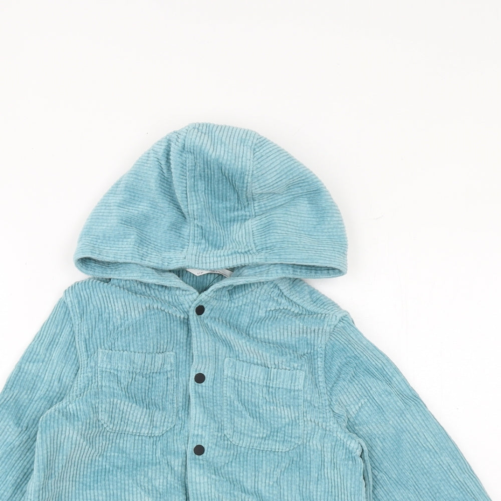 Marks and Spencer Boys Blue Shirt Jacket Jacket Size 6-7 Years Snap
