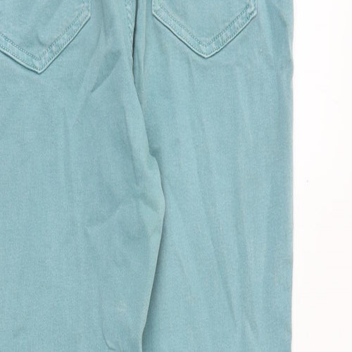 Marks and Spencer Womens Blue Cotton Skinny Jeans Size 12 Slim Zip