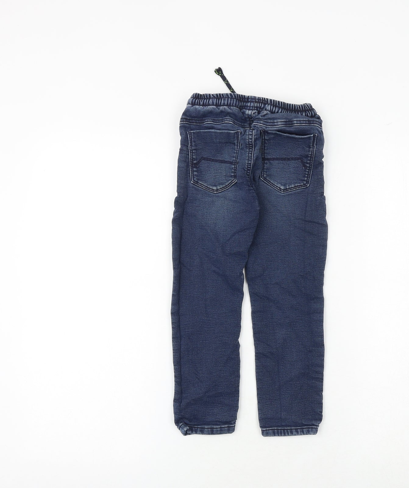 NEXT Boys Blue Cotton Straight Jeans Size 5-6 Years Regular Hook & Eye