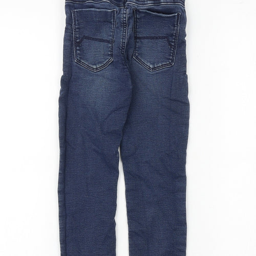 NEXT Boys Blue Cotton Straight Jeans Size 5-6 Years Regular Hook & Eye