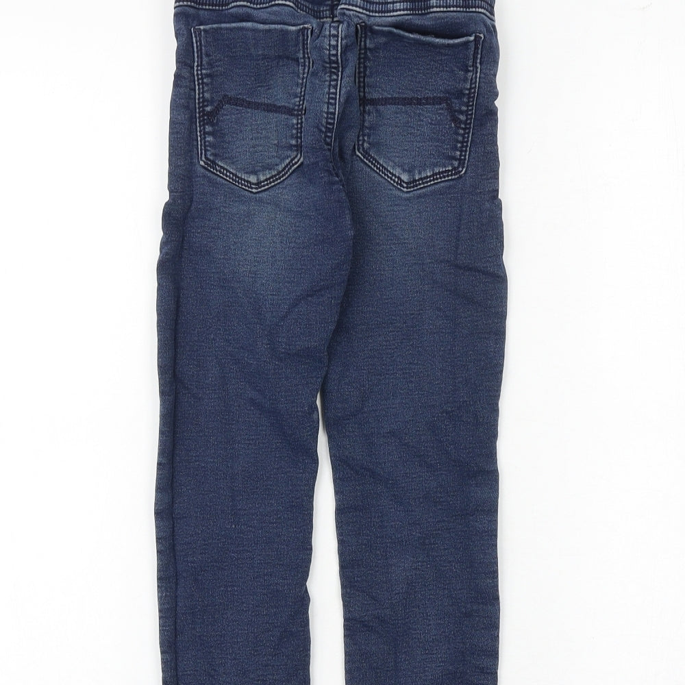 NEXT Boys Blue Cotton Straight Jeans Size 5-6 Years Regular Hook & Eye